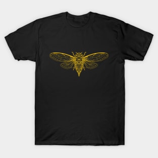 Yellow Cicada Lines T-Shirt